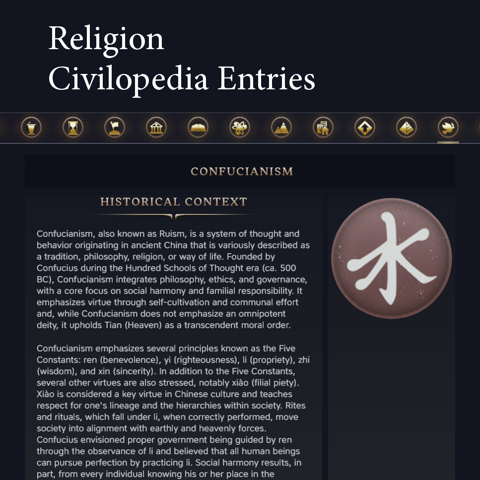Religion Civilopedia Entries