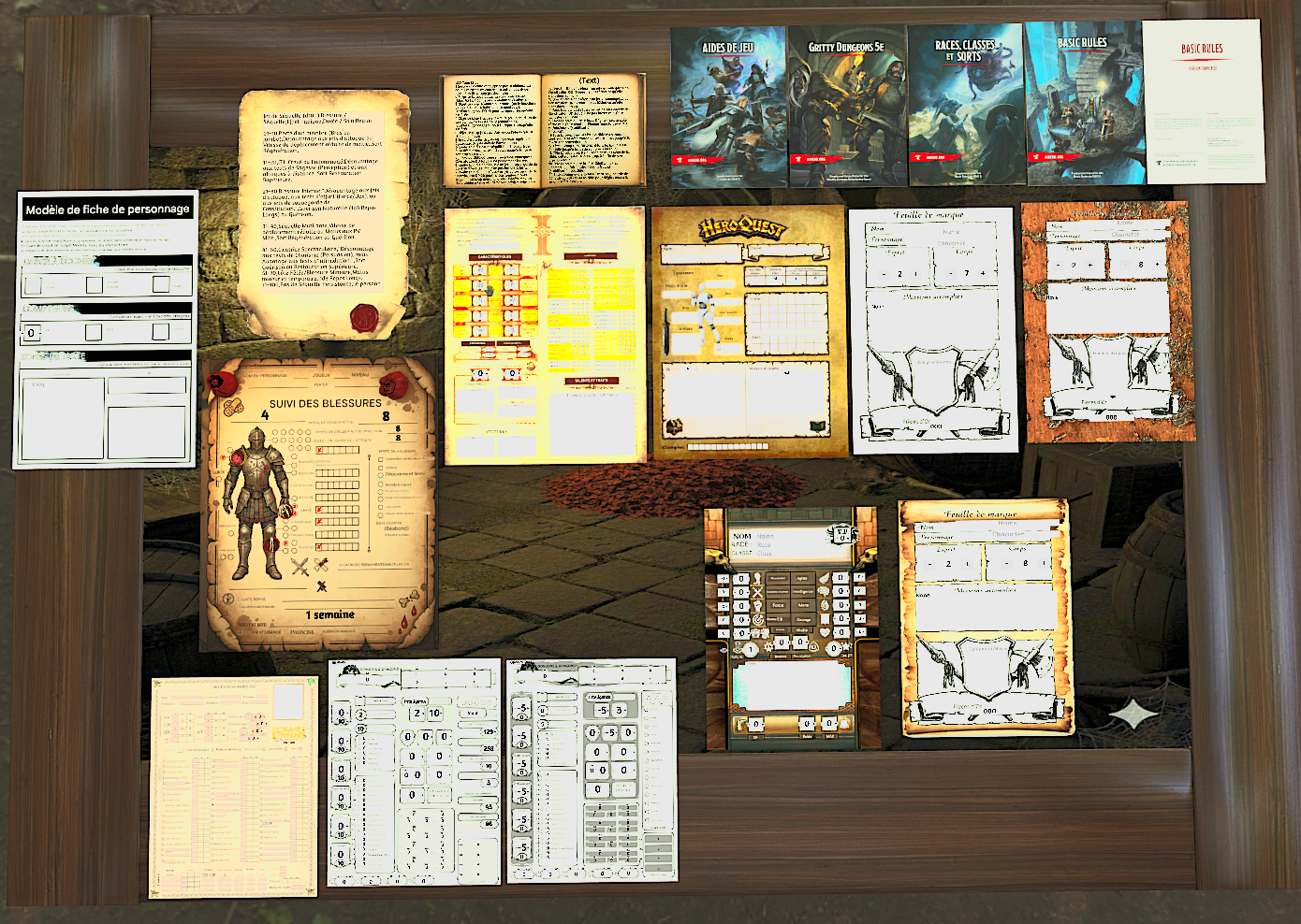 D&D FR Feuille de Marques Suivis des Blessures