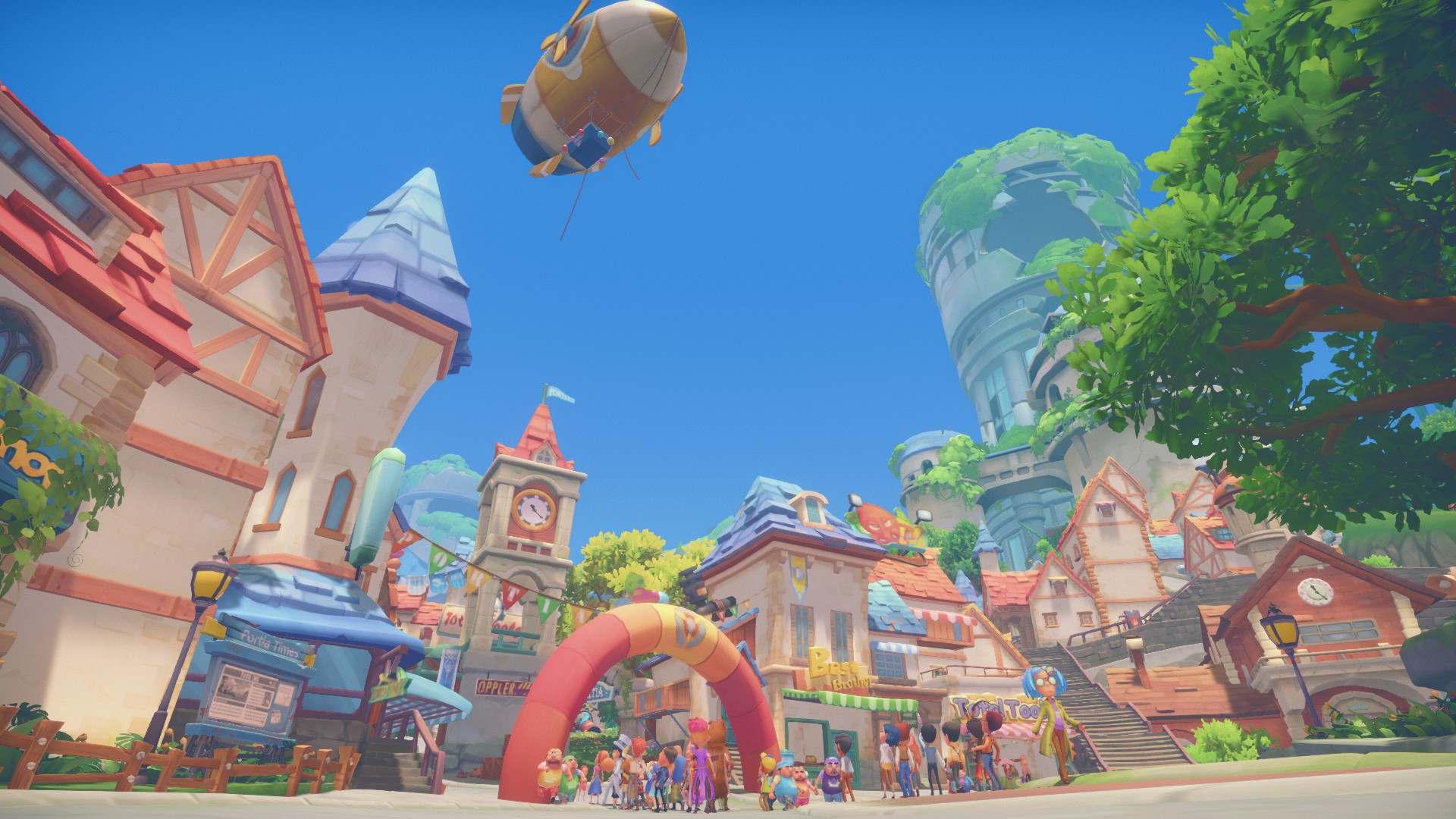 My Time at Portia Gameplay Screenshot Feier in der Stadt