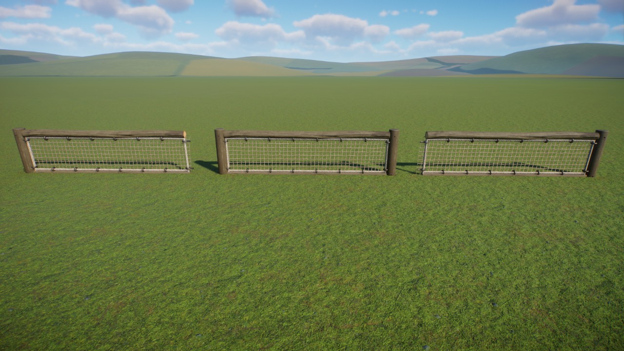 Wood and net fence set