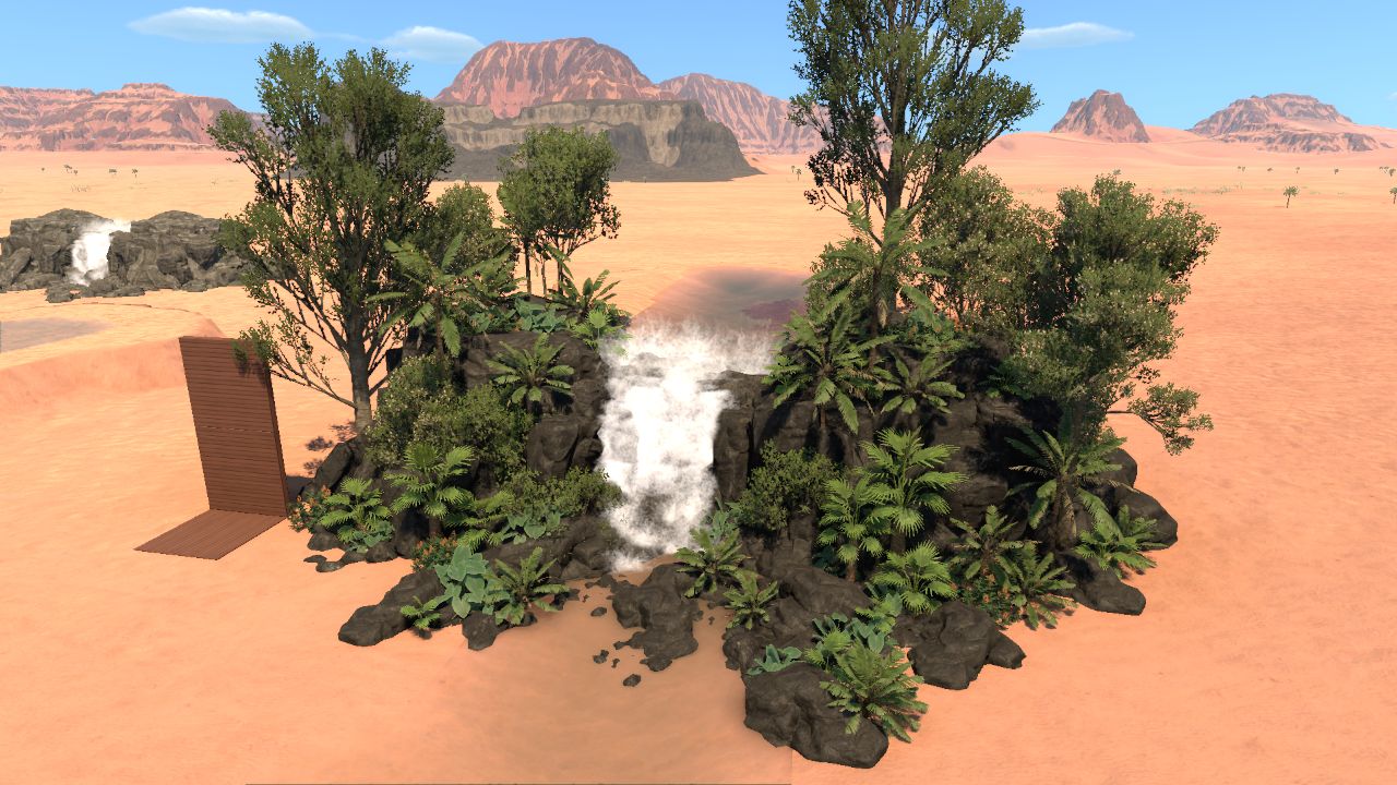 Tall tropical waterfall