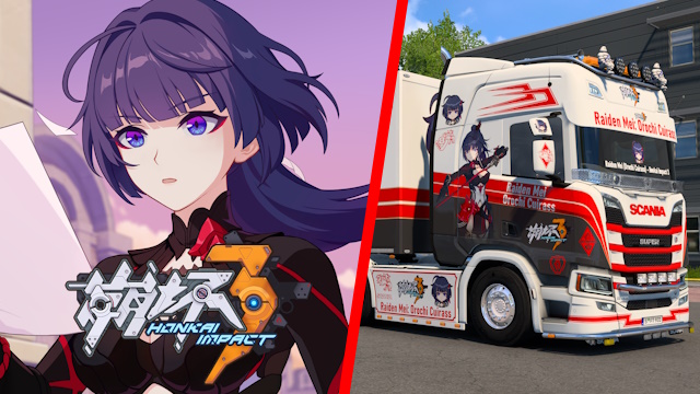 Scania R 2016 Raiden Mei (Orochi Cuirass) - Honkai Impact 3 [Combo Skin]