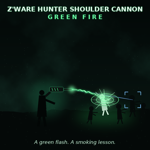 Z'Ware Hunter Shoulder Cannon: Green Fire [B42]