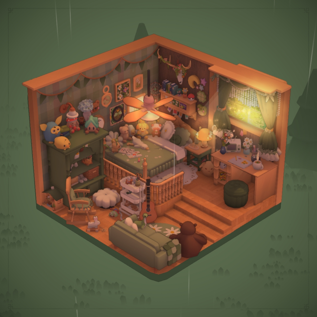 green bedroom