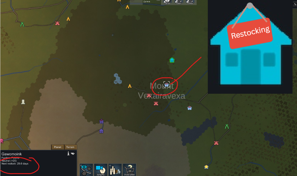 RestockIndicator mod preview for RimWorld