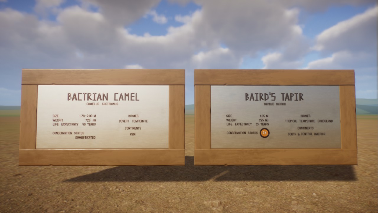 Bactrian Camel and Baird's Tapir
