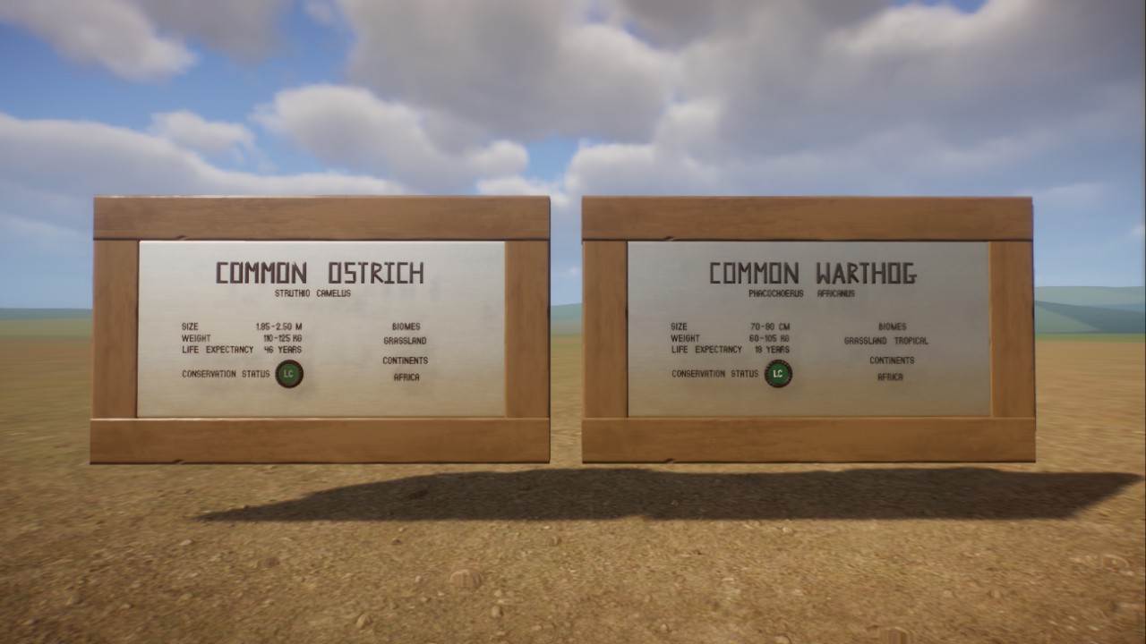 Common ostrich and common warthog