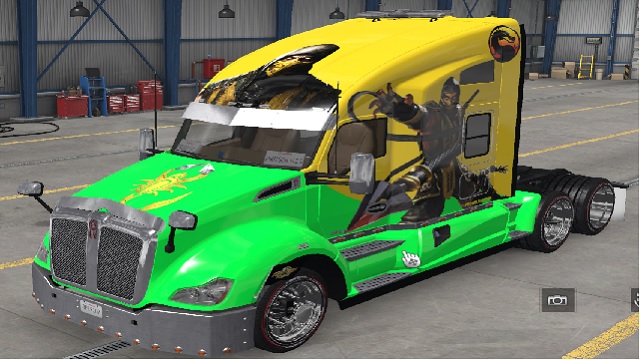 skin paintjob Scorpion Mortal Kombat For kenworth t680, peterbilt 579