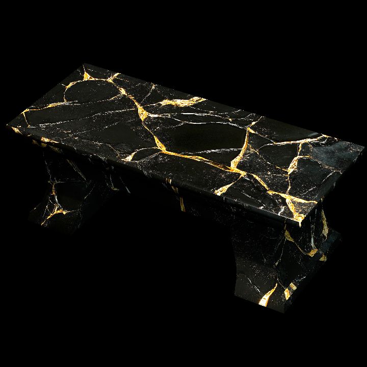 Table, Jet & Gold Marble