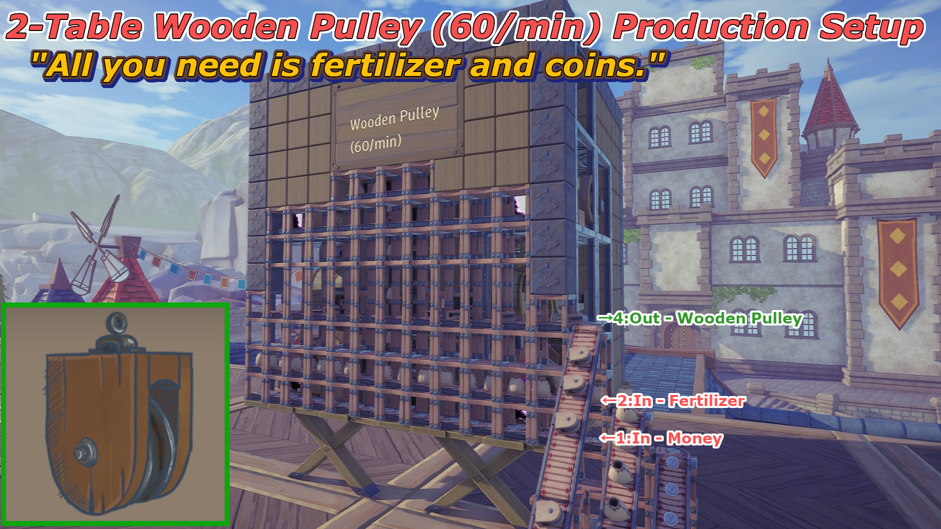 2-Table Wooden Pulley (60/min) Production Setup