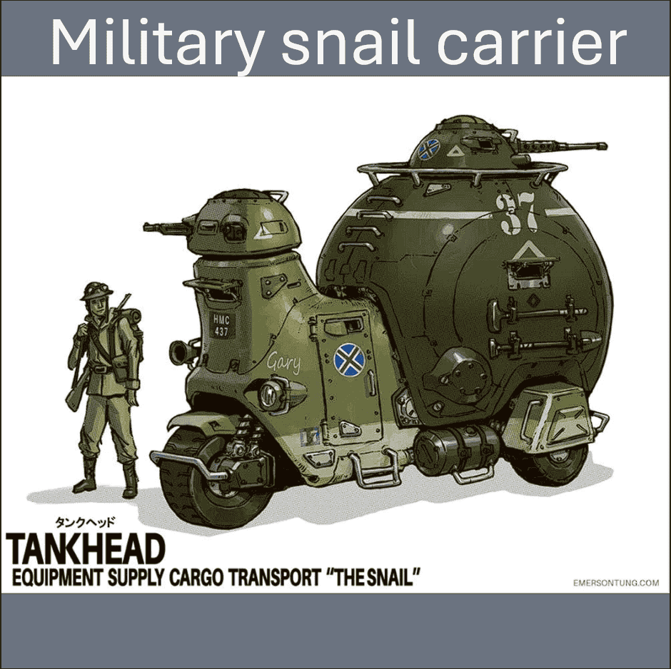 Military snail cargo transport