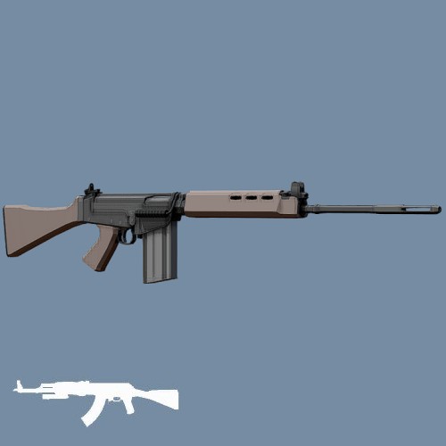 Low Poly FN FAL (AK)
