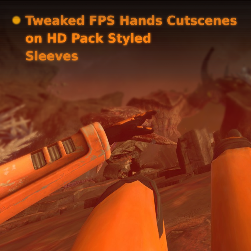 Tweaked FPS Hands Cutscenes on HD Pack Styled Sleeves
