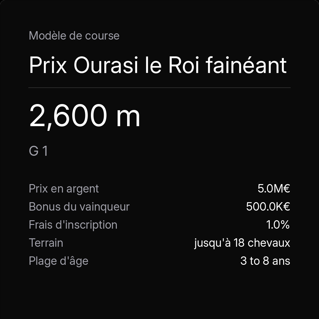 Prix Ourasi le Roi fainéant