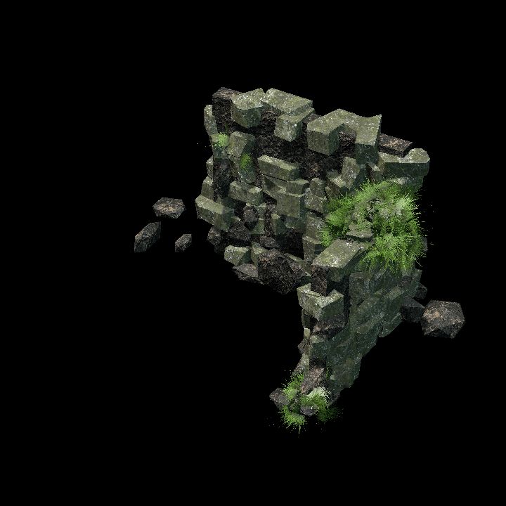 Jungle Ruins - Wall corner 2 A 