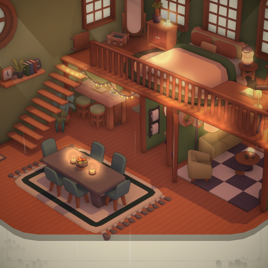 Daily quest, green, cluttered loft