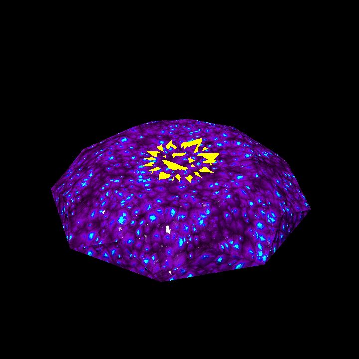 A glowing sigil stone A - burst