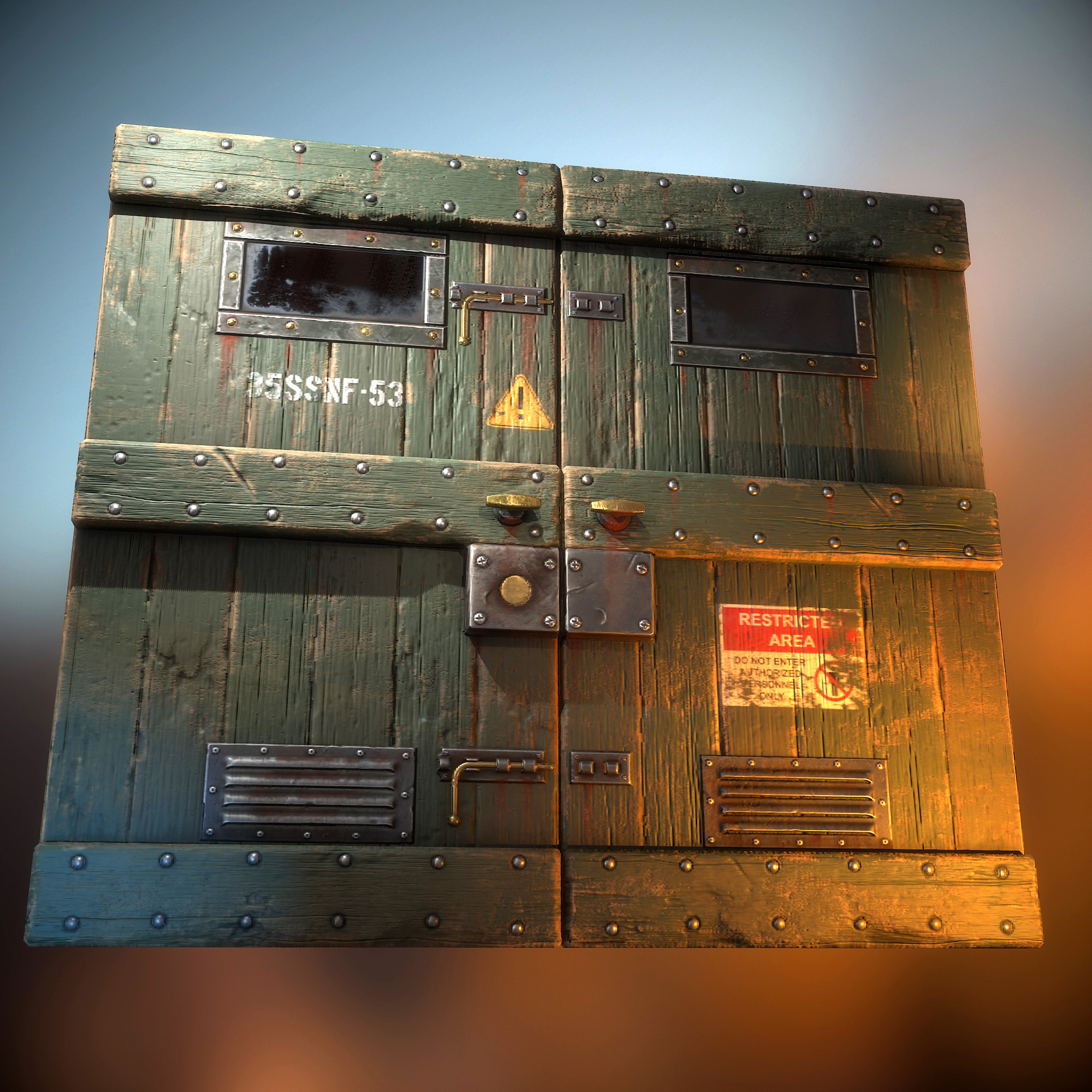 Military Storage Wooden Double Door thumbnail 2