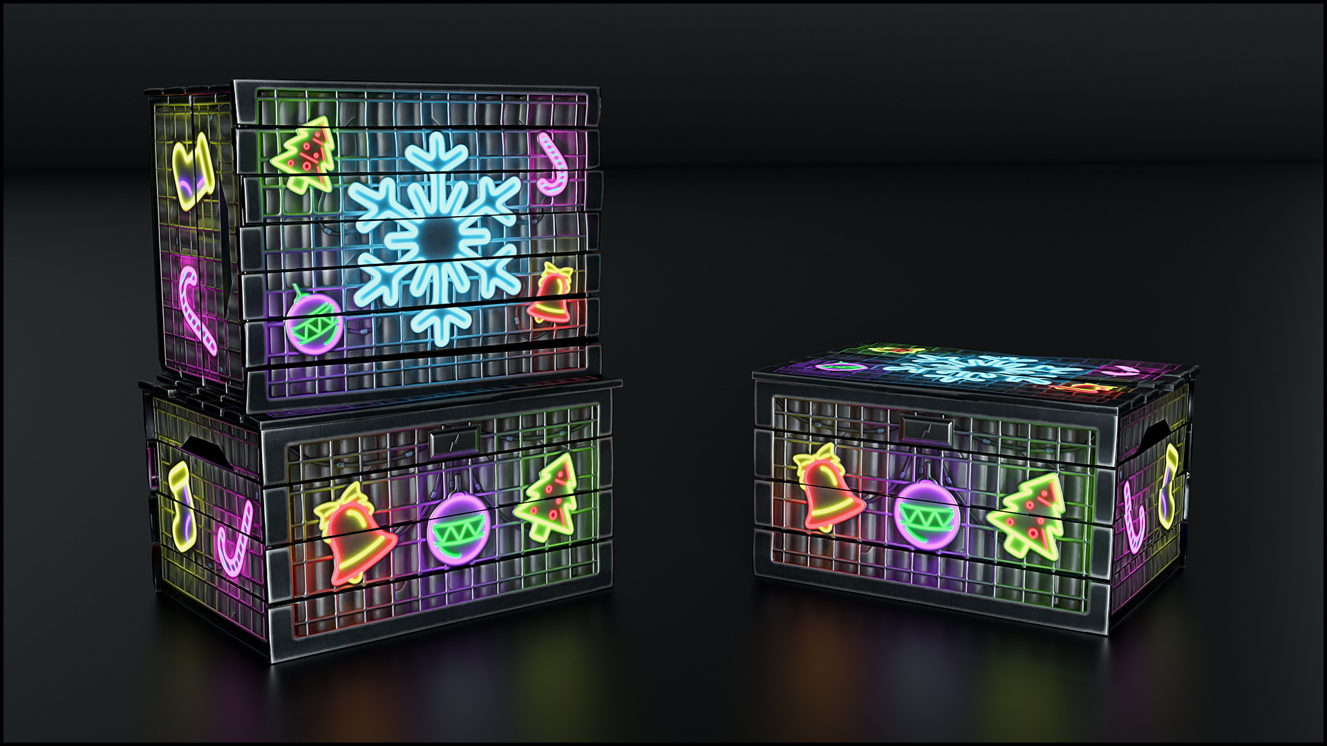 Neon Snowflake Small Box