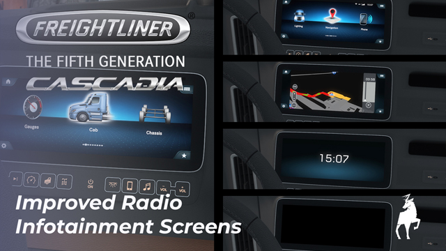 SCS's Freightliner Cascadia 2024 - Improved Radio Infotainment Screens