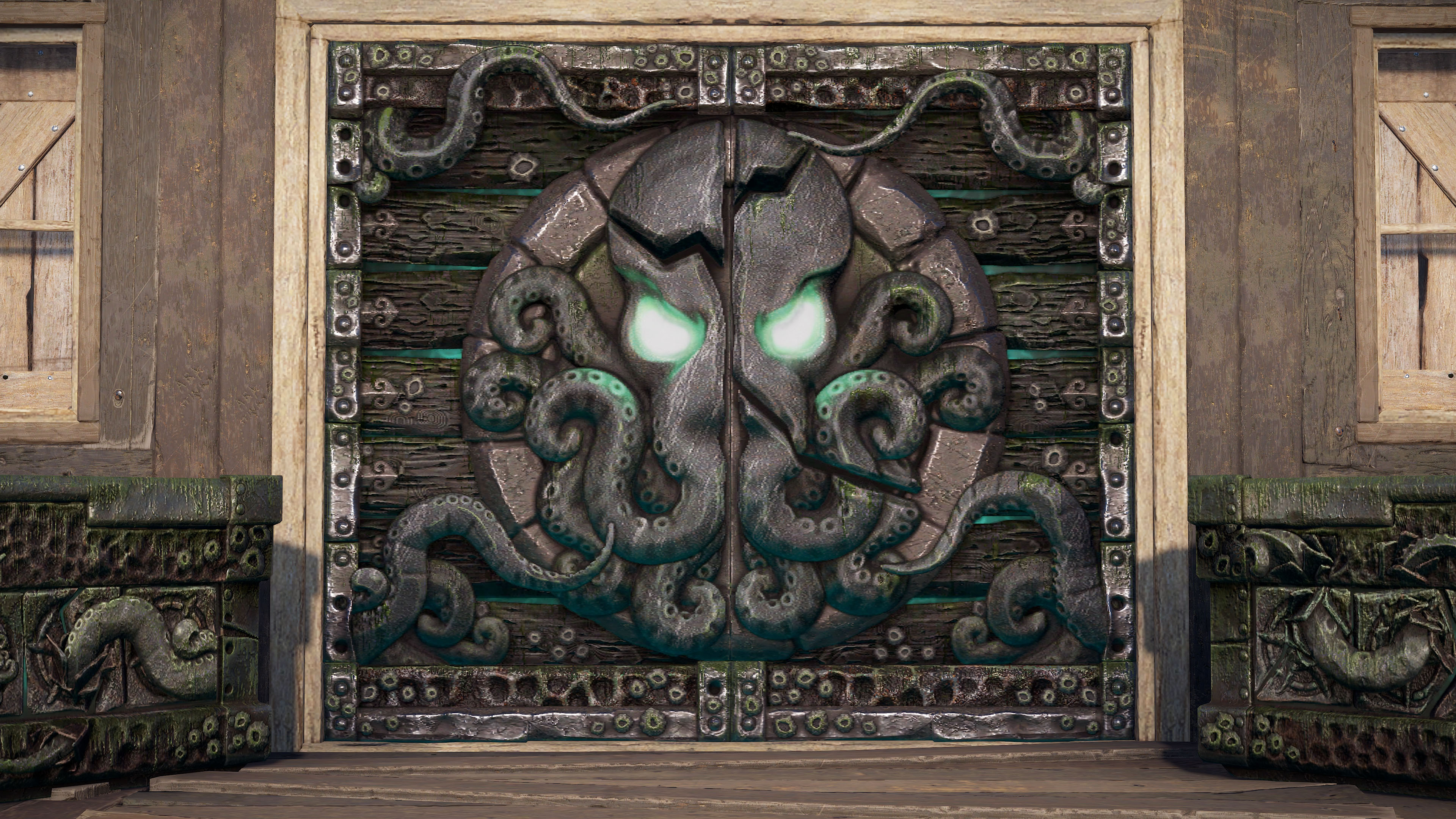 Tomb Of The Octopus Wooden Double Door thumbnail 2