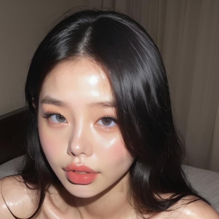 一脸痴态
