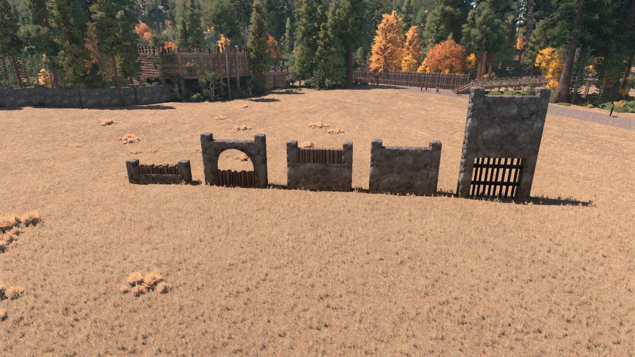Rustic Stone and Log Fence