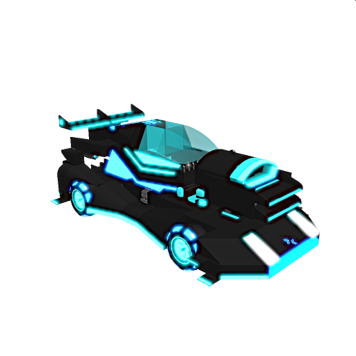 Futuristic Hypercar Neon Teal