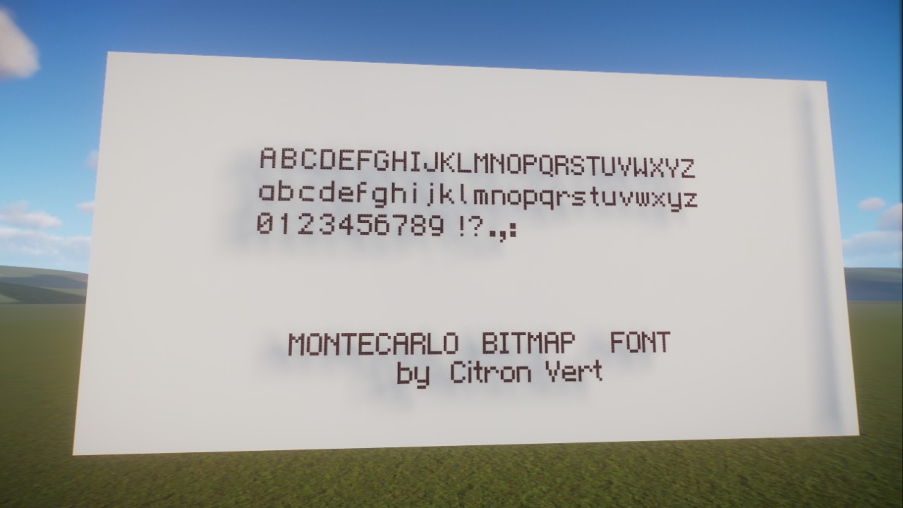 Montercarlo bitmap font