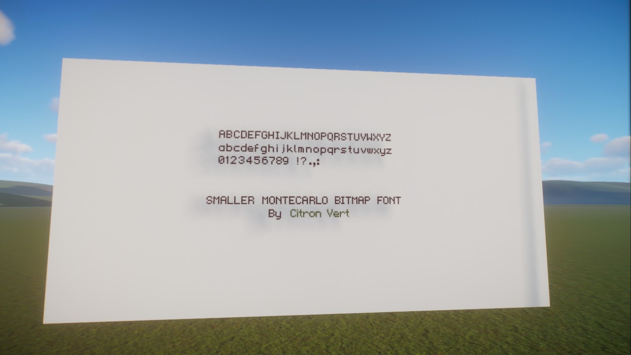 Smaller Montecarlo bitmap font