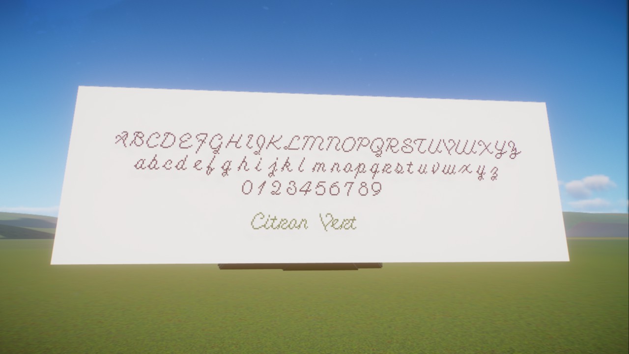 Bitmap cursive font