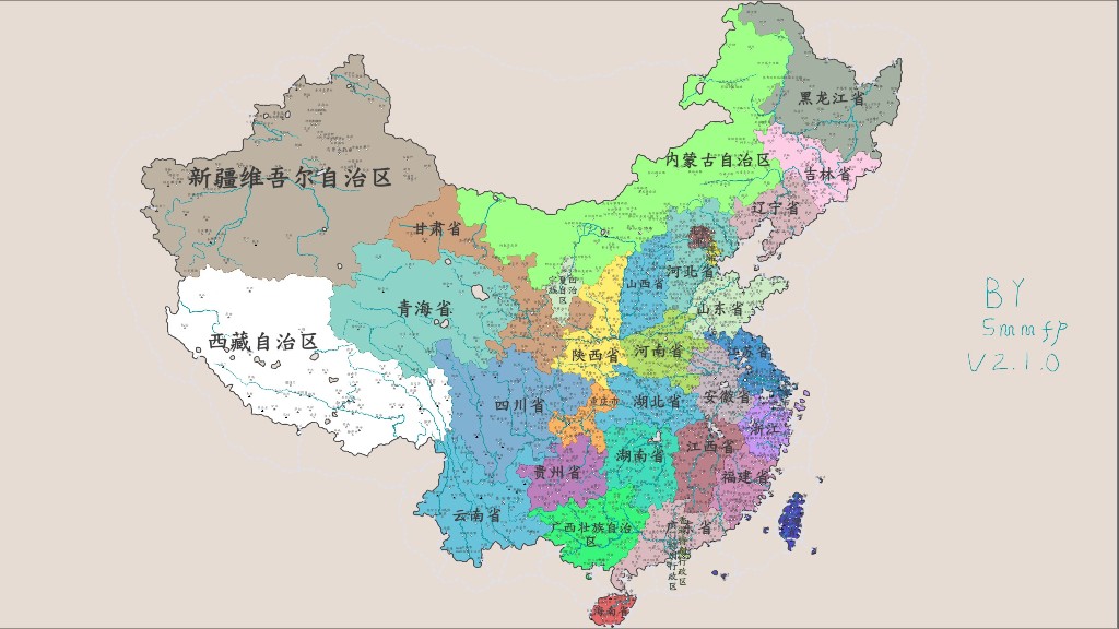 减配中国县图(1700行省）