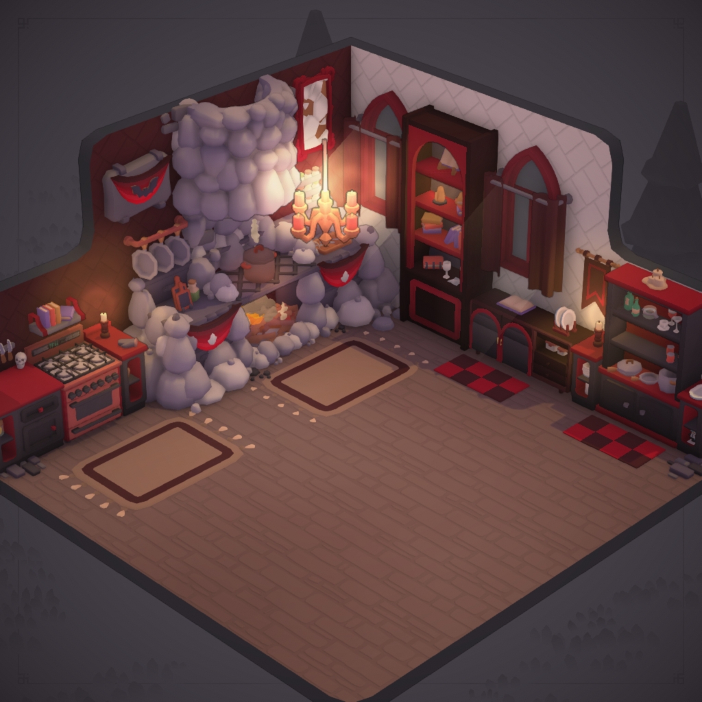 Red Dark Fantasy Kitchen