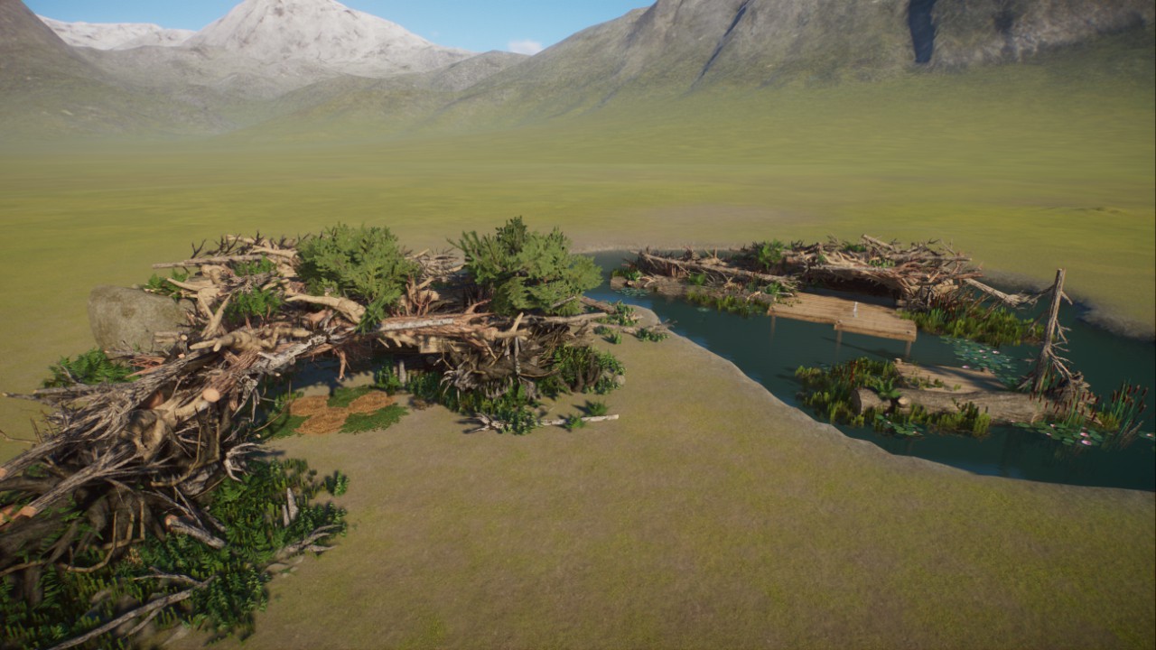 Beaver lodge, beaver cave, retreats/shelter, Biberburg, Biberhöhle, Rückzugsorte