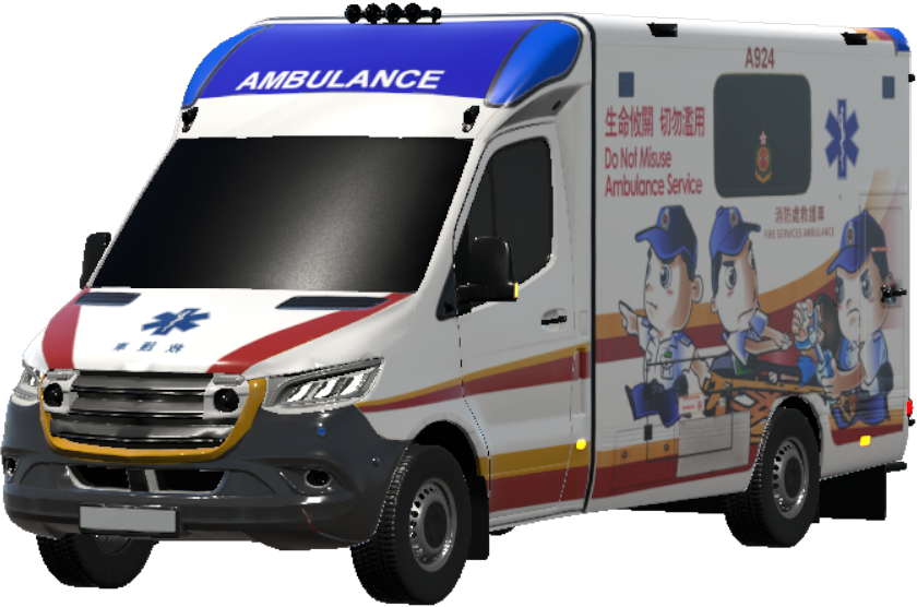 Hong Kong Fire Service Ambulance old white Version 2