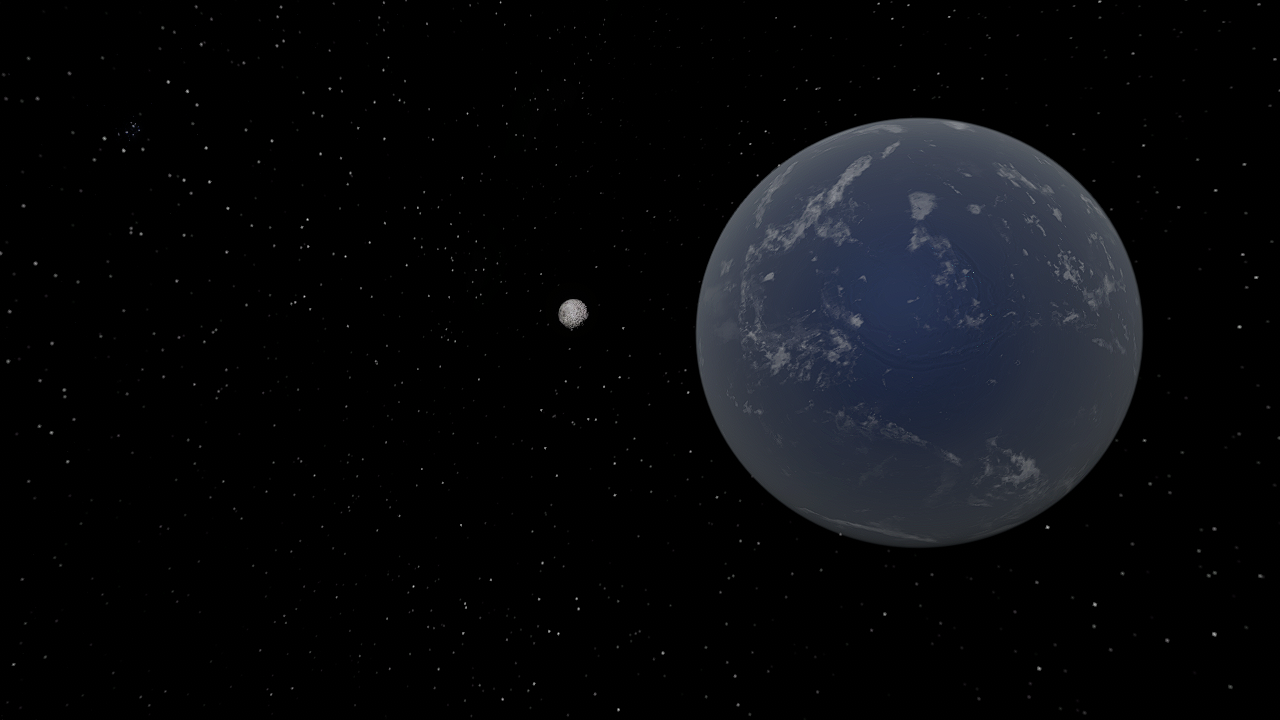 Moon and earth