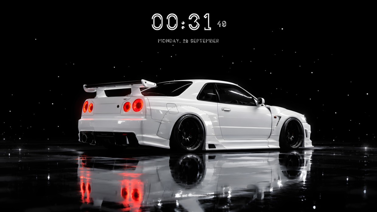 White Skyline With Star