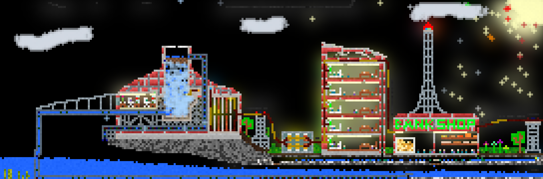 Water boiler power plant with city