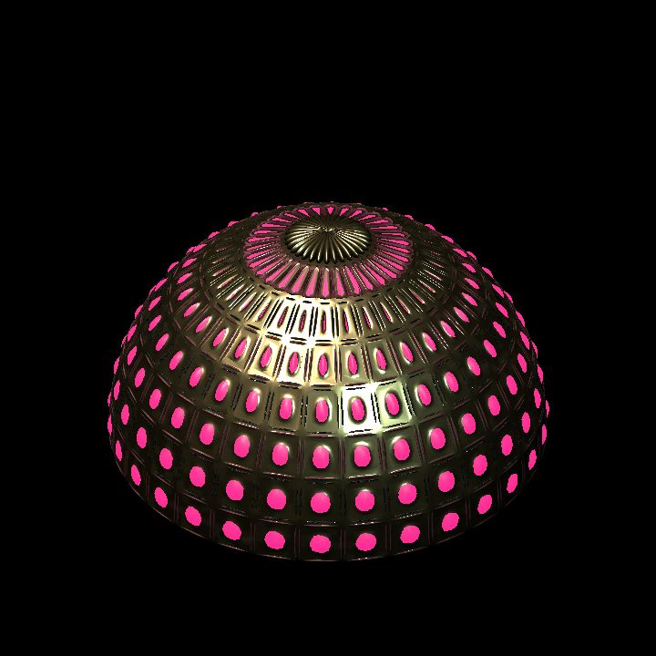 Golden dome scifi - lit red