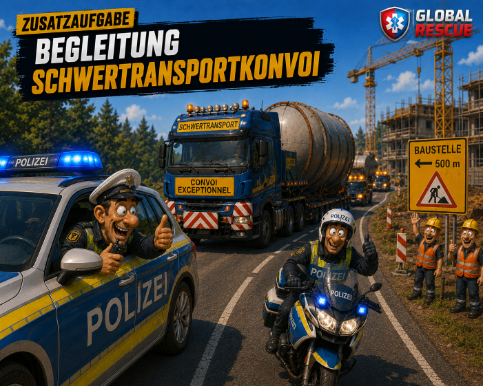 Begleitung eines Schwertransports