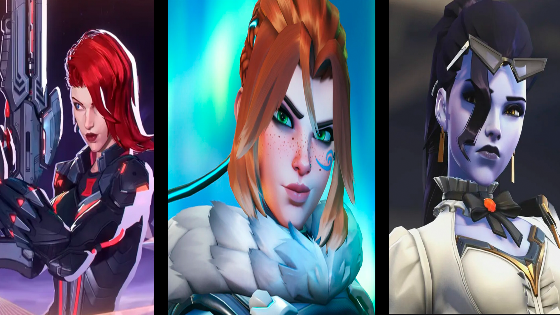 R-18 Black Widow and Freja and Widowmaker (Overwatch) (Marvel Rivals) Loading screen
