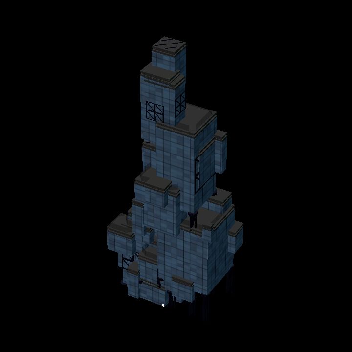 Low Poly Scifi Towers B 3 