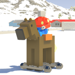 Blocky Animals - Horse - Saddled