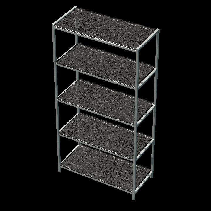 Shelves - silver wide metal shelf
