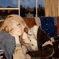 Sleep girl on sofa | 4kLooping preview