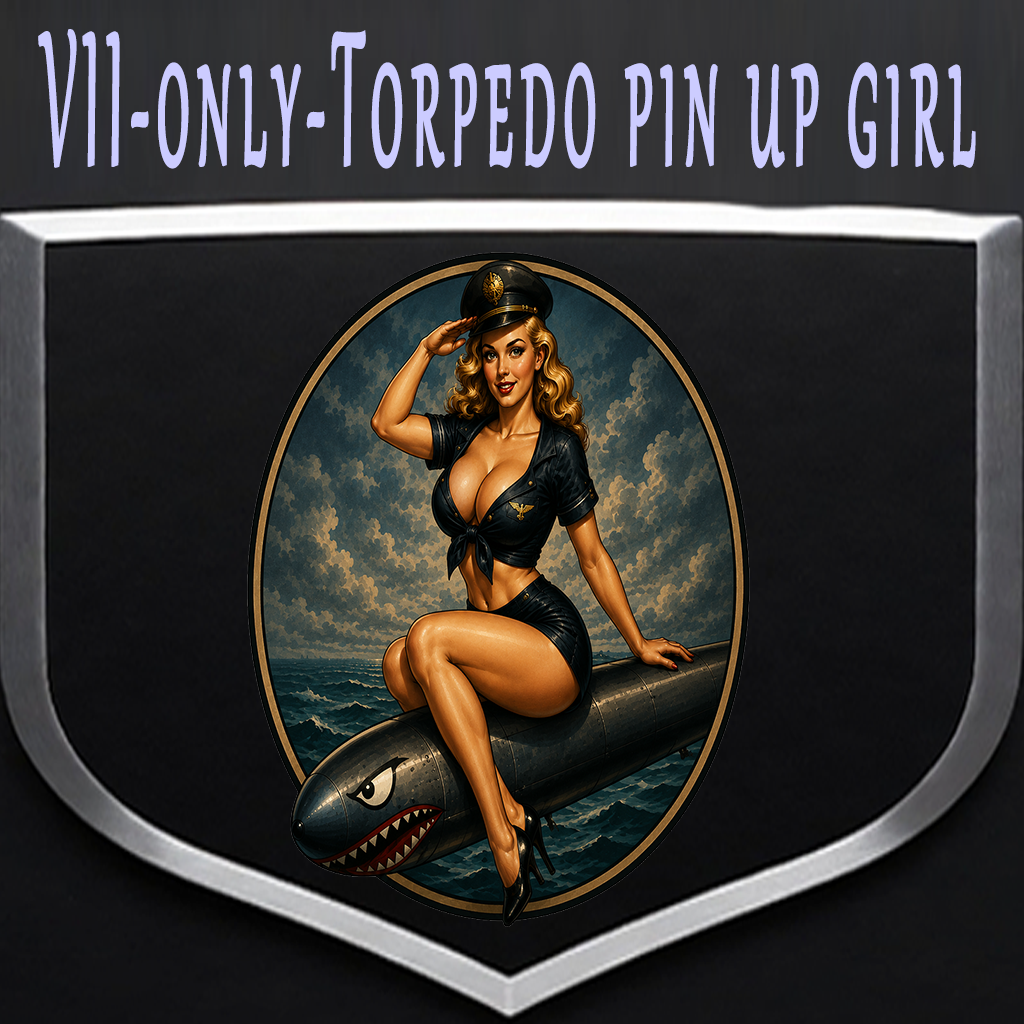 Emblem 11 VII ONLY Blondie Torpedo pin up girl