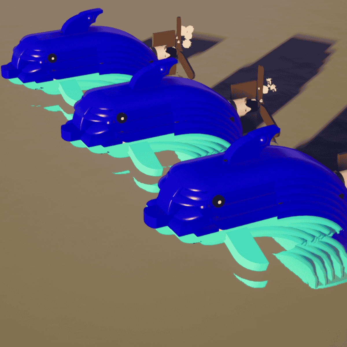 Giant Dolphins Jump to Crush boats