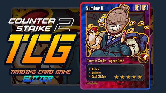 Trading Card Game - Number K - Glitter