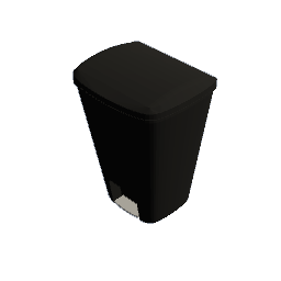 Black Plastic Kitchen Trash Can