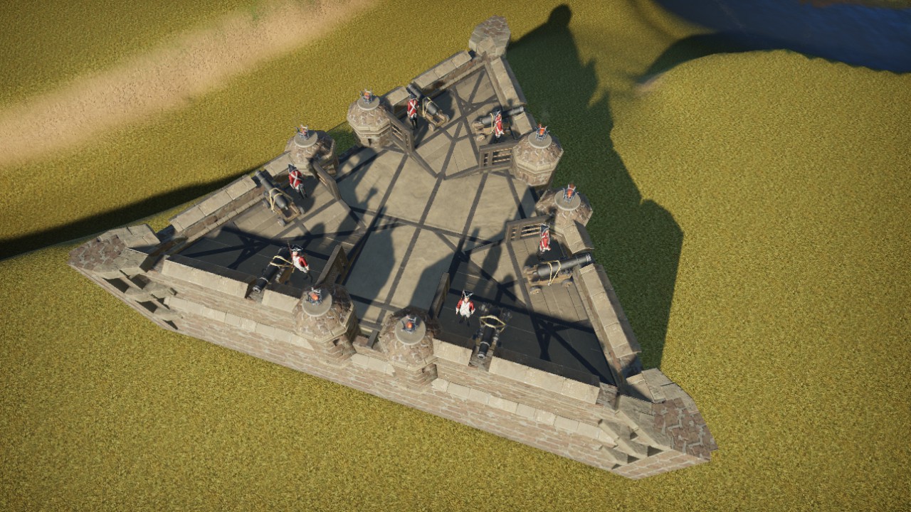 Star-shaped fortress, central triangle /// Fort en étoile triangle central